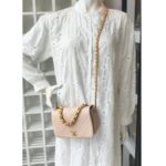 Chanel Therapy Flap Bag Peach Pink Grained Calf Leather with Gold Hardware #GUUSK-1 - Image 35