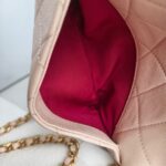 Chanel Therapy Flap Bag Peach Pink Grained Calf Leather with Gold Hardware #GUUSK-1 - Image 27