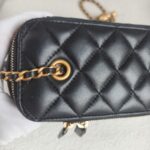 Chanel Vanity Case Pearl Crush Black Lambskin with Gold Hardware #GUUYR-3 - Image 7
