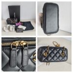 Chanel Vanity Case Pearl Crush Black Lambskin with Gold Hardware #GUUYR-3 - Image 2