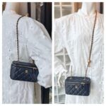 Chanel Vanity Case Pearl Crush Black Lambskin with Gold Hardware #GUUYR-3 - Image 24