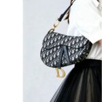 Dior Saddle Bag with Strap Blue with Canvas/Leather and Gold Hardware #GUUOO-1 - Image 33