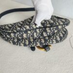 Dior Saddle Bag with Strap Blue with Canvas/Leather and Gold Hardware #GUUOO-1 - Image 12