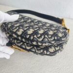 Dior Saddle Bag with Strap Blue with Canvas/Leather and Gold Hardware #GUUOO-1 - Image 11