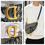Dior Saddle Bag with Strap Blue with Canvas/Leather and Gold Hardware #GUUOO-1 - Image 32