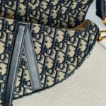 Dior Saddle Bag with Strap Blue with Canvas/Leather and Gold Hardware #GUUOO-1 - Image 8