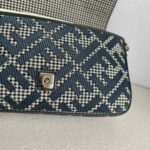 Fendi Baguette Bag Grey Canvas with Leather and Silver Hardware #GUURR-1 - Image 29