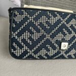 Fendi Baguette Bag Grey Canvas with Leather and Silver Hardware #GUURR-1 - Image 28