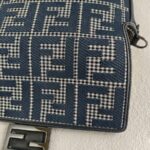 Fendi Baguette Bag Grey Canvas with Leather and Silver Hardware #GUURR-1 - Image 5