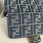 Fendi Baguette Bag Grey Canvas with Leather and Silver Hardware #GUURR-1 - Image 3
