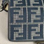 Fendi Baguette Bag Grey Canvas with Leather and Silver Hardware #GUURR-1 - Image 4