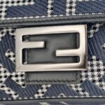 Fendi Baguette Bag Grey Canvas with Leather and Silver Hardware #GUURR-1 - Image 22