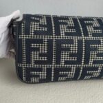 Fendi Baguette Bag Grey Canvas with Leather and Silver Hardware #GUURR-1 - Image 7