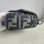 Fendi Baguette Bag Grey Canvas with Leather and Silver Hardware #GUURR-1 - Image 10