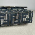 Fendi Baguette Bag Grey Canvas with Leather and Silver Hardware #GUURR-1 - Image 12