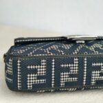 Fendi Baguette Bag Grey Canvas with Leather and Silver Hardware #GUURR-1 - Image 11
