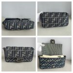 Fendi Baguette Bag Grey Canvas with Leather and Silver Hardware #GUURR-1 - Image 6