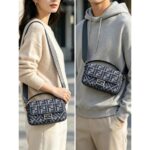 Fendi Baguette Bag Grey Canvas with Leather and Silver Hardware #GUURR-1 - Image 33