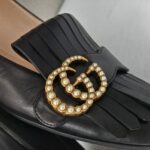 Gucci Loafers Black Leather with Gold Hardware Size 38 #GUUTT-2 - Image 5