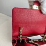 Gucci WOC Interlocking Wallet On Chain Red Calf Leather with Gold Hardware #GUCEE-1 - Image 14