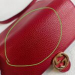 Gucci WOC Interlocking Wallet On Chain Red Calf Leather with Gold Hardware #GUCEE-1 - Image 13