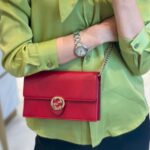Gucci WOC Interlocking Wallet On Chain Red Calf Leather with Gold Hardware #GUCEE-1 - Image 24