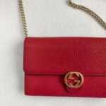 Gucci WOC Interlocking Wallet On Chain Red Calf Leather with Gold Hardware #GUCEE-1 - Image 2