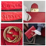 Gucci WOC Interlocking Wallet On Chain Red Calf Leather with Gold Hardware #GUCEE-1 - Image 18