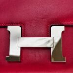 Hermes Constance Mini 18 Rouge Vif Tadelakt Leather with Palladium Plated Hardware #GUURT-2 - Image 21