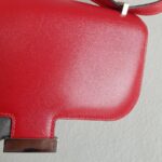 Hermes Constance Mini 18 Rouge Vif Tadelakt Leather with Palladium Plated Hardware #GUURT-2 - Image 4
