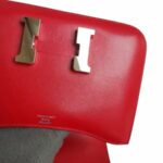Hermes Constance Mini 18 Rouge Vif Tadelakt Leather with Palladium Plated Hardware #GUURT-2 - Image 15