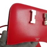 Hermes Constance Mini 18 Rouge Vif Tadelakt Leather with Palladium Plated Hardware #GUURT-2 - Image 14