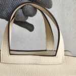 Hermes Hazlan 25 Nata Clemence Leather with Gold Plated Hardware #GUURT-1 - Image 17