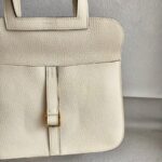 Hermes Hazlan 25 Nata Clemence Leather with Gold Plated Hardware #GUURT-1 - Image 4