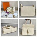 Hermes Hazlan 25 Nata Clemence Leather with Gold Plated Hardware #GUURT-1 - Image 2