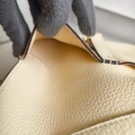 Hermes Hazlan 25 Nata Clemence Leather with Gold Plated Hardware #GUURT-1 - Image 25