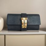 Hermes Pochette Medor 23 Black Mysore Leather with Gold Plated Hardware #GUURT-3