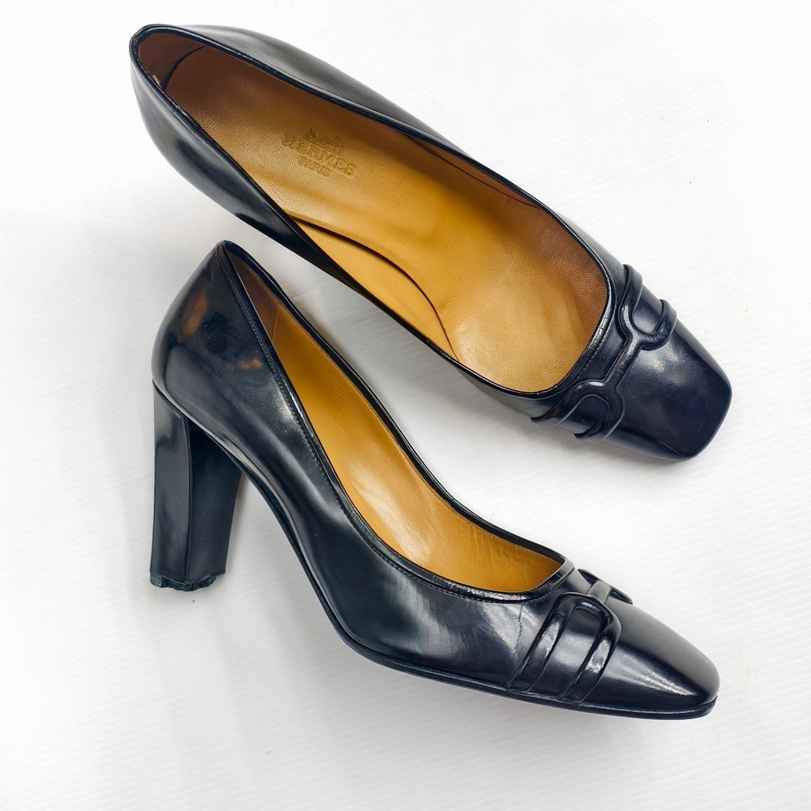 Hermes Pump Size 39 Black leather #RRRK-1