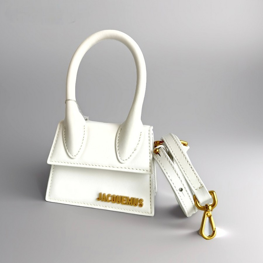 Jacquemus The Chiquito White Leather with Gold Hardware #GUUYR-6