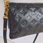 LV Coussin BB Black Monogram-embossed puffy lambskin with Gold Hardware #GUUYR-5 - Image 3