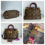 LV Etoile Exotique Limited Edition Brown Monogram Canvas with Snake Skin/ Ostrich Skin/ Leather and Gold Hardware #GUCEK-1 - Image 2