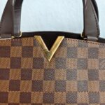 LV Kensington Bowling Brown Damier Ebene Coated Canvas with Leather and Gold Hardware #GUUOL-2 - Image 5