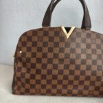 LV Kensington Bowling Brown Damier Ebene Coated Canvas with Leather and Gold Hardware #GUUOL-2 - Image 3