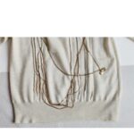 LV Light Cream Cashmere Top Size M #RYSR-33 - Image 9