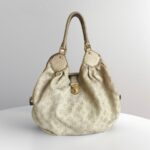 LV Mahina XL Shoulder Bag Beige Leather with Gold Hardware #GUUSC-2