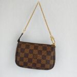 LV Mini Pochette Accessoires Brown Damier Coated Canvas with Leather and Gold Hardware #GUUCU-8
