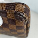 LV Mini Pochette Accessoires Brown Damier Coated Canvas with Leather and Gold Hardware #GUUCU-8 - Image 14