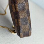 LV Mini Pochette Accessoires Brown Damier Coated Canvas with Leather and Gold Hardware #GUUCU-8 - Image 7