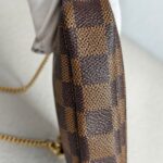 LV Mini Pochette Accessoires Brown Damier Coated Canvas with Leather and Gold Hardware #GUUCU-8 - Image 8