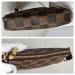LV Mini Pochette Accessoires Brown Damier Coated Canvas with Leather and Gold Hardware #GUUCU-8 - Image 10